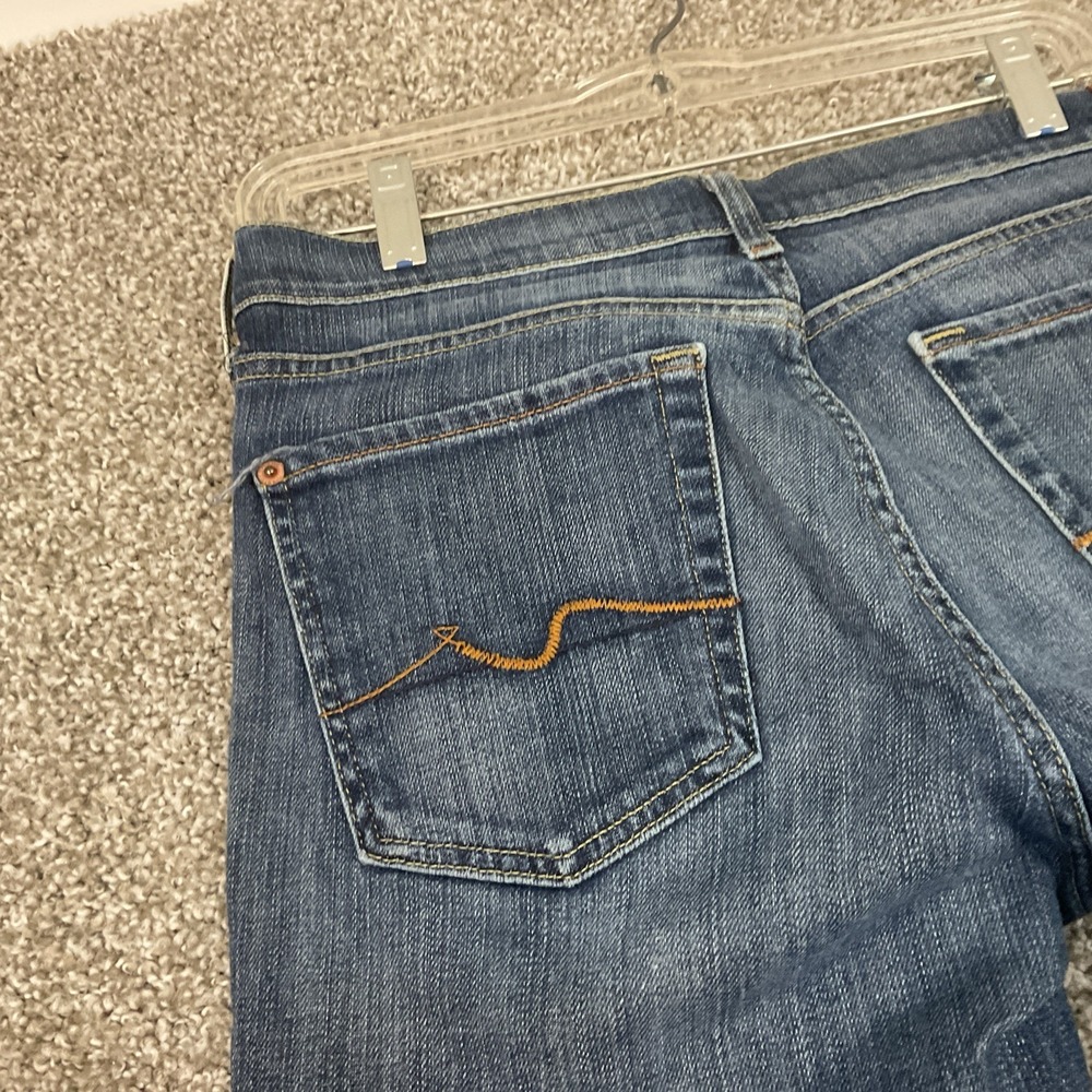 VTG Seven 7 For All Mankind Bootcut Western Rugged Jeans 32 x 26 Blue Dark Wash - Picture 5 of 16